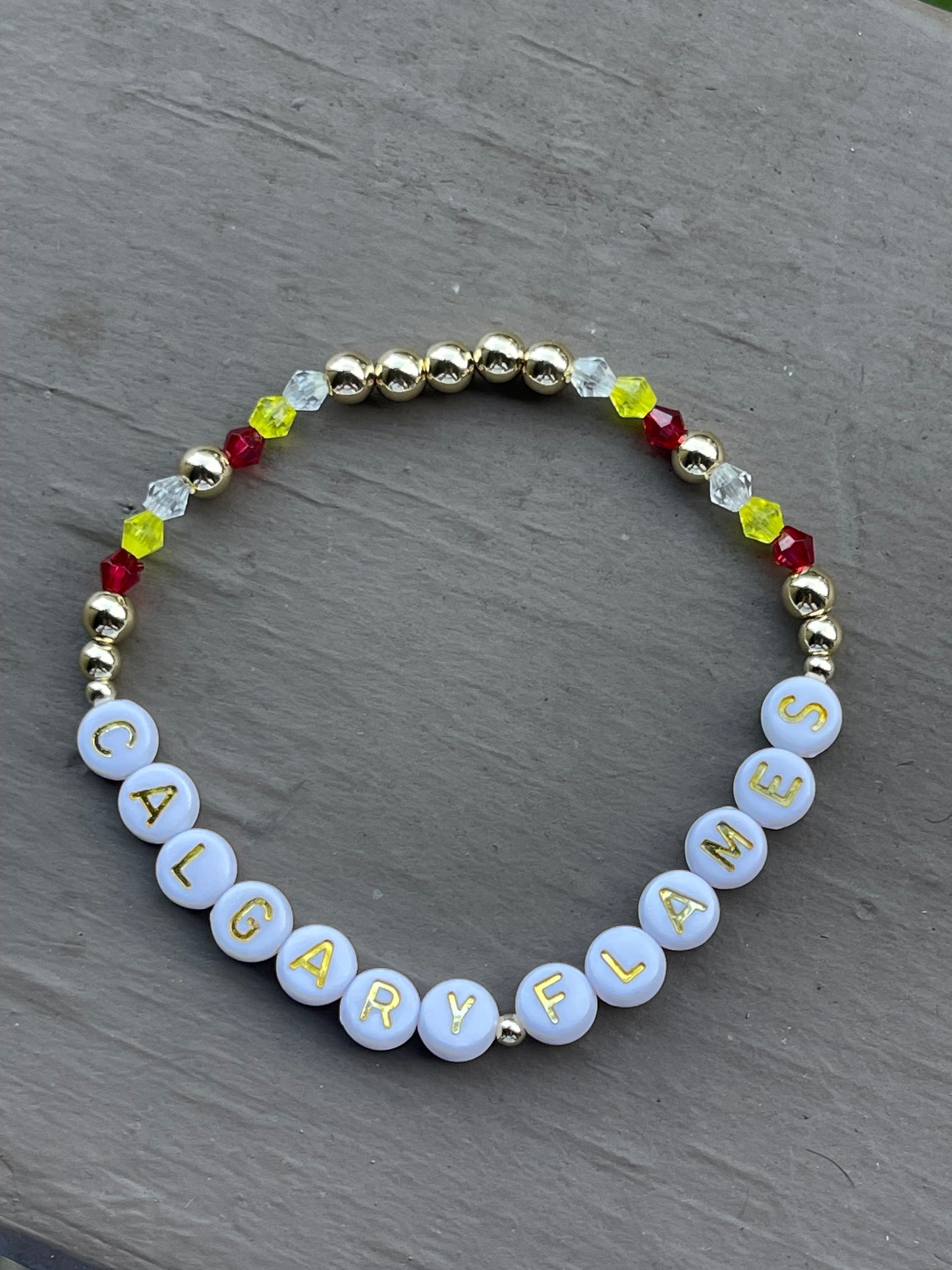 CUSTOM NAME BRACELET - White, Gold & Gem