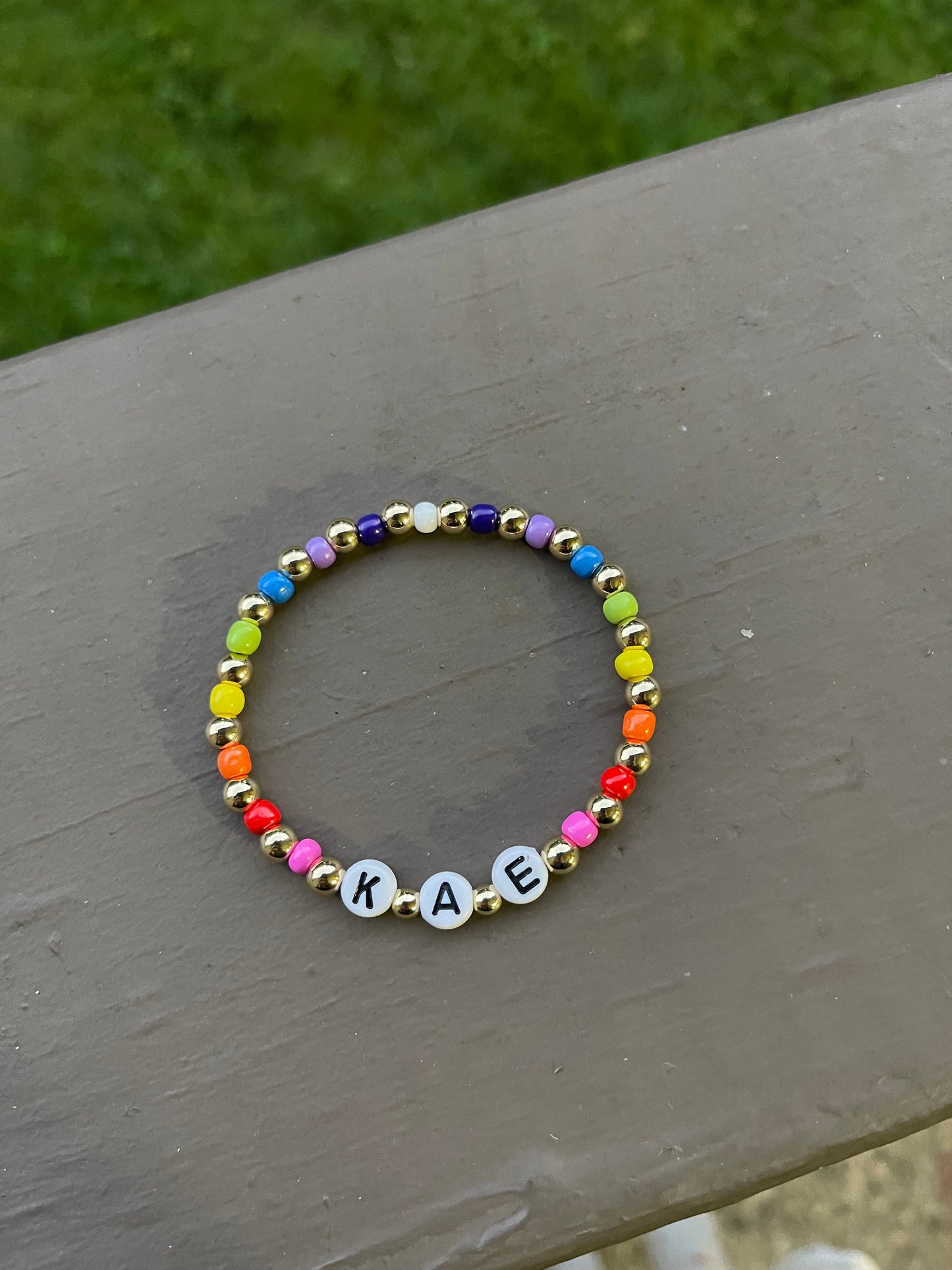 CUSTOM NAME BRACELET - 5mm Gold & Custom Color