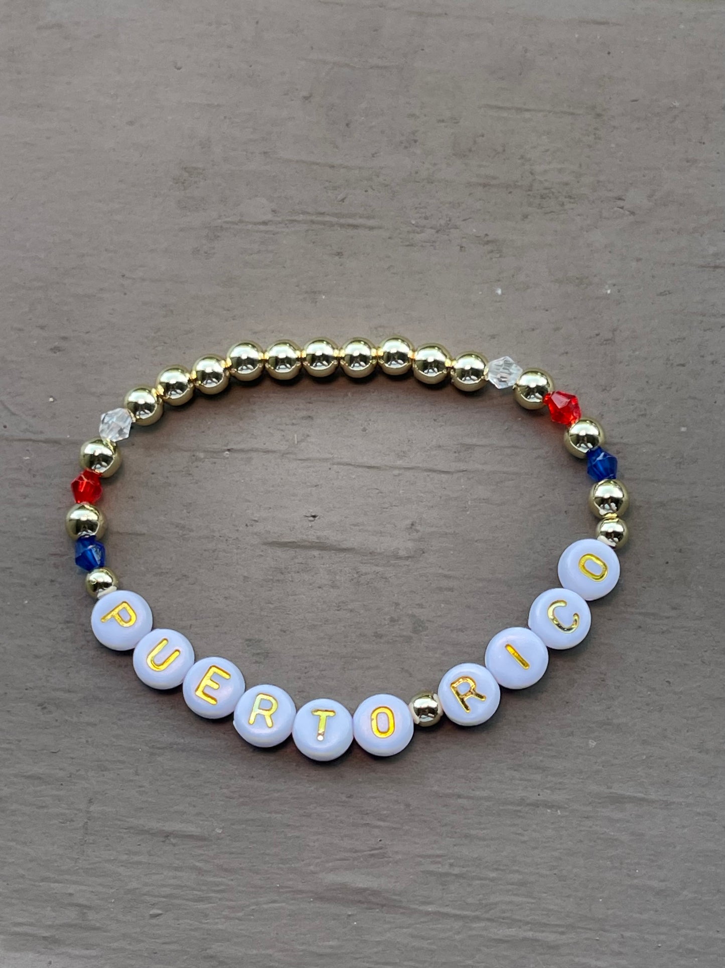 CUSTOM NAME BRACELET - White, Gold & Gem