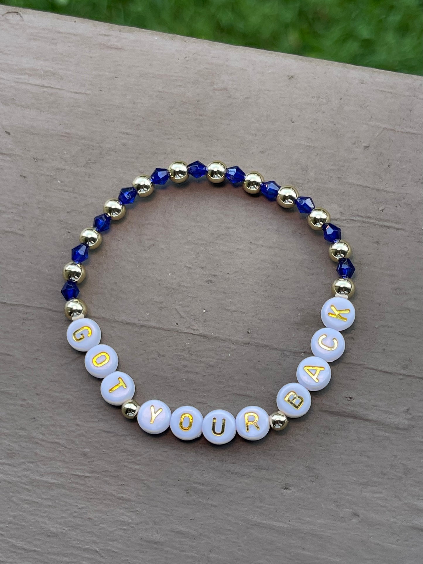 CUSTOM NAME BRACELET - White, Gold & Gem